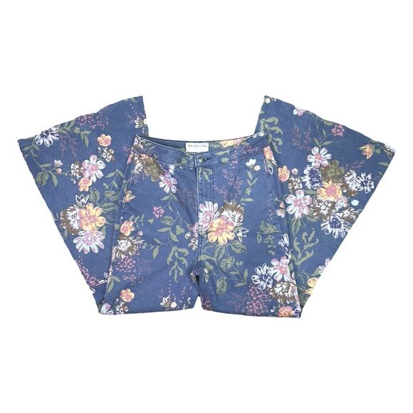 We The Free x Free People Youthquake Navy Floral Cropped Flare Jeans - Size 27 - Picture 4 of 9